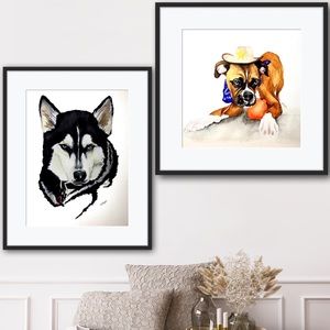 Custom watercolor pet portraits!